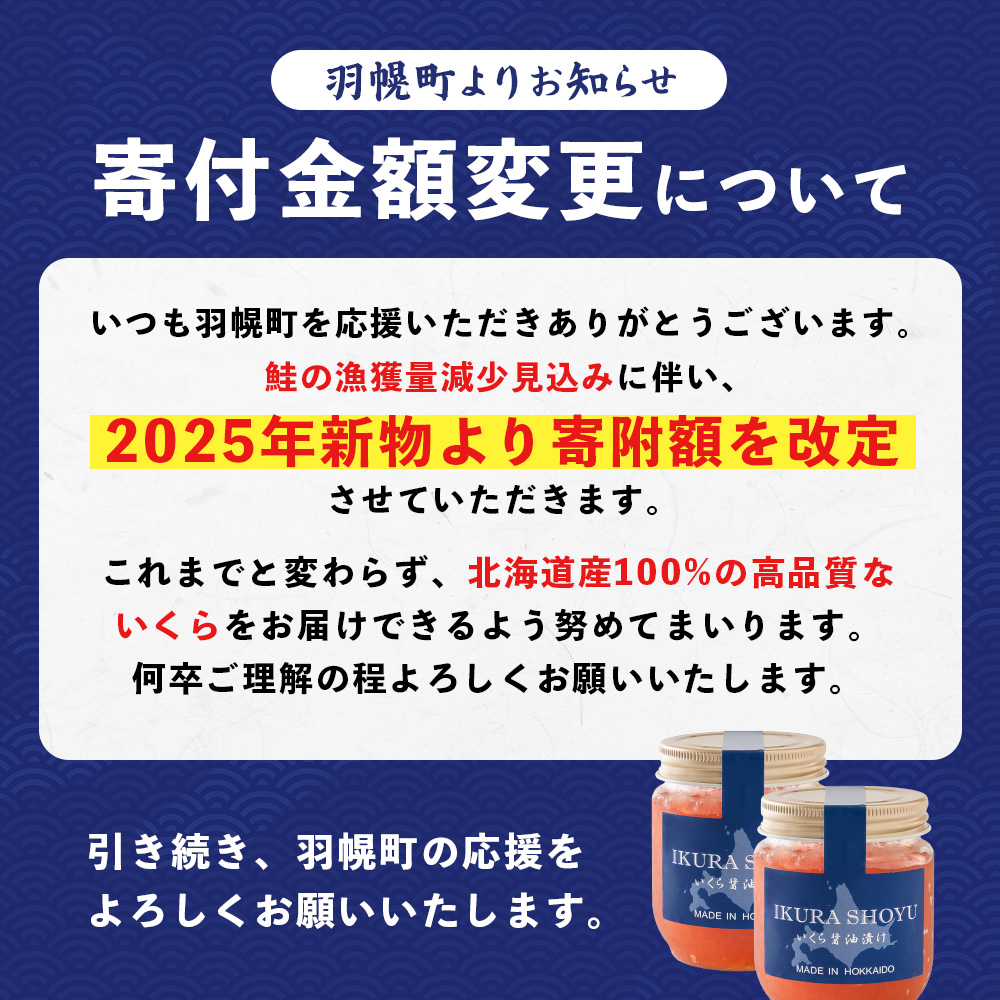 北海道羽幌町のふるさと納税 ★入金後順次発送！2025年新物★ 北海道産 天然秋鮭 いくら醤油漬け360g(180g×2)【0215801】