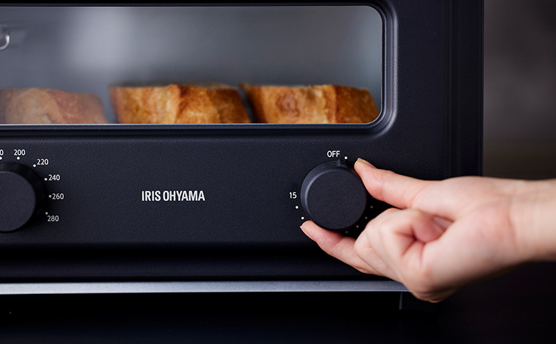 トースター 2枚焼き SOT-201-B チャコール スチーム アイリスオーヤマ カーボントースター スチームカーボントースター 2枚 かわいい おしゃれ 小型 コンパクト 一人暮らし 食欲の秋特集 