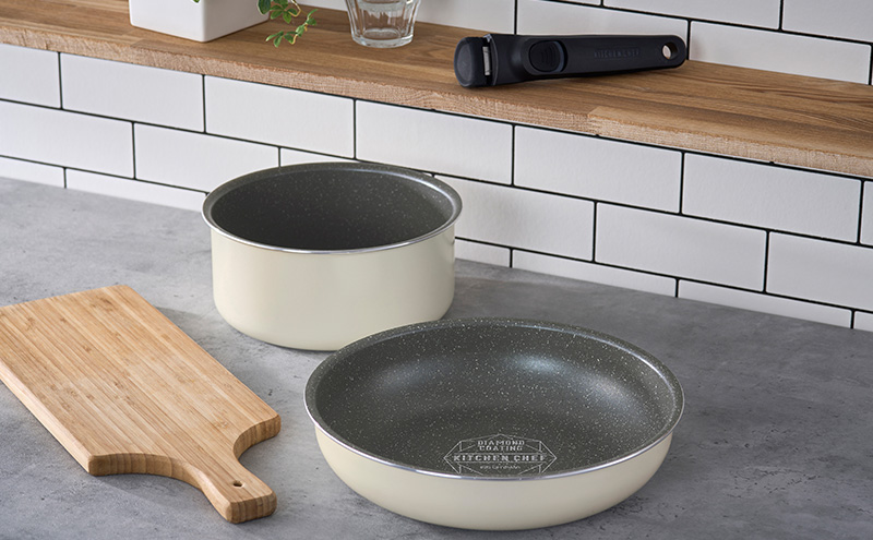 フライパン セット 3点 セット 取っ手が取れる DCI-T3S アイボリー ダイヤモンドコートパン  IH 対応 ガス火 20cm 26cm 鍋 蓋 ふた アイリスオーヤマ 調理器具 ギフト プレゼント 贈答品 贈り物 新生活
