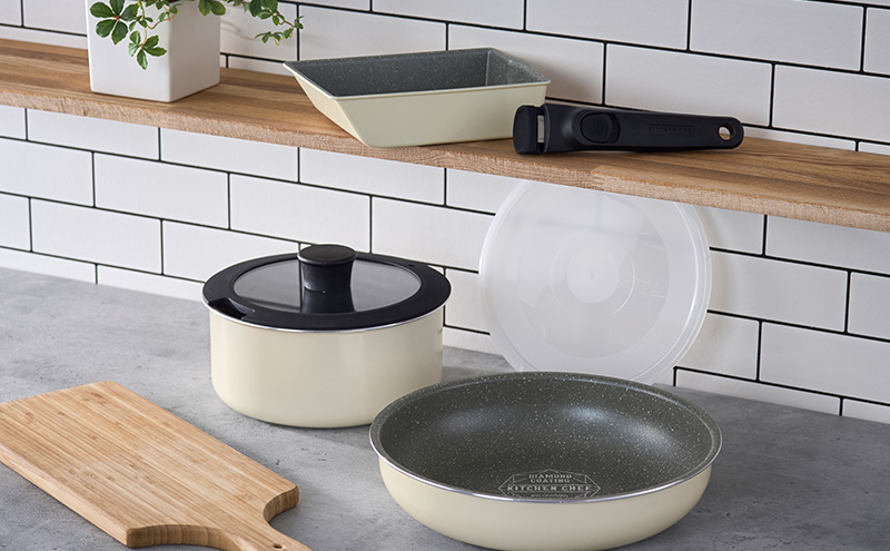 フライパン セット 6点 セット 取っ手が取れる DCI-T6S アイボリー ダイヤモンドコートパン  IH 対応 ガス火 20cm 26cm 鍋 蓋 ふた アイリスオーヤマ 調理器具 ギフト プレゼント 贈答品 贈り物 新生活