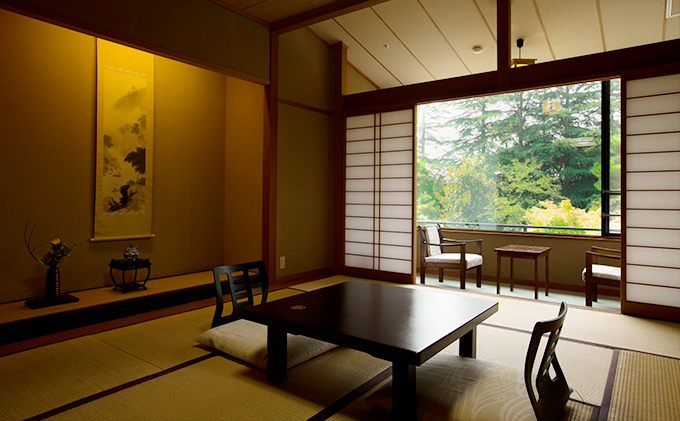 辰口温泉 まつさき【瑞雲棟 標準室】1泊2食付きペア宿泊券（2名様分） ユニットバス付（和室）