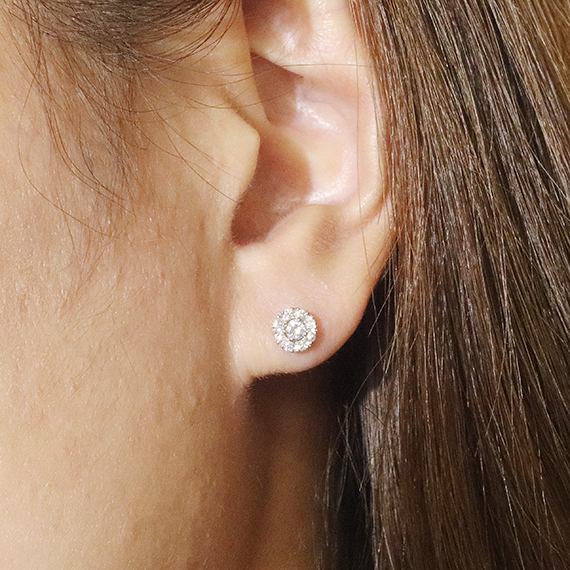 プラチナ 取り巻きダイヤモンドピアス 0.34ct BQ-104 / 山梨県甲斐市