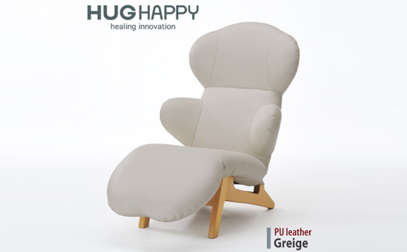 イス ハグラウンジチェア レザー＋ グレージュ リクライニングチェア 日本製 家具