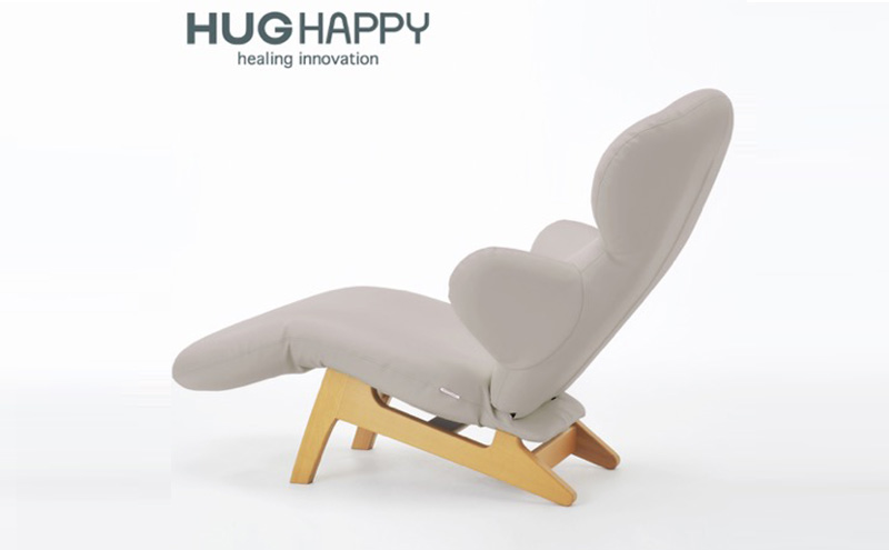 イス ハグラウンジチェア レザー＋ グレージュ リクライニングチェア 日本製 家具