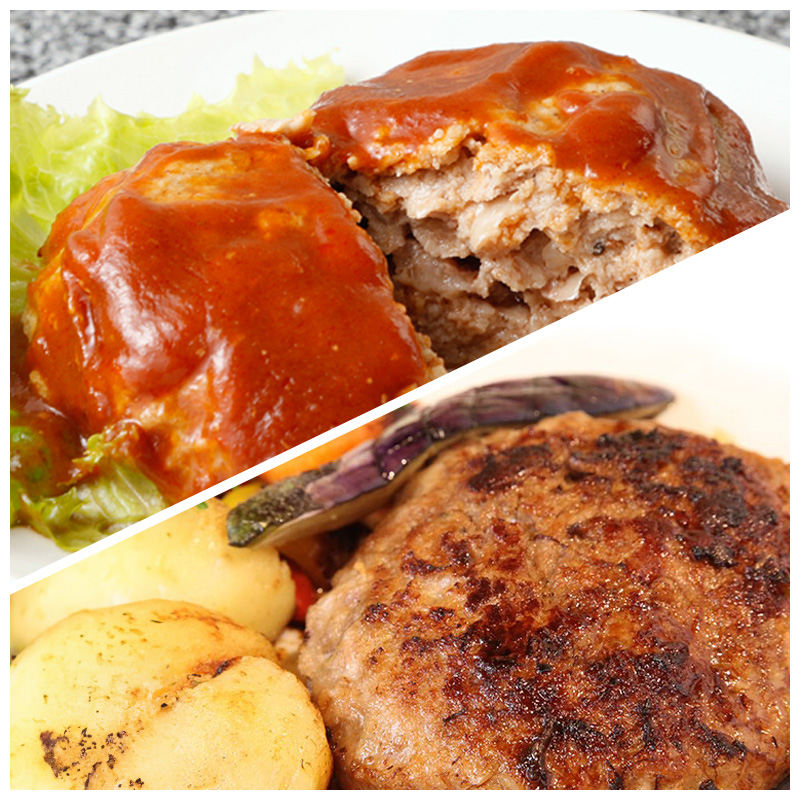 十勝幕別産ブランド放牧豚［どろぶた］ハンバーグ2種セット【 北海道 豚肉 ハンバーグ 惣菜 おかず ジャンボ 】 