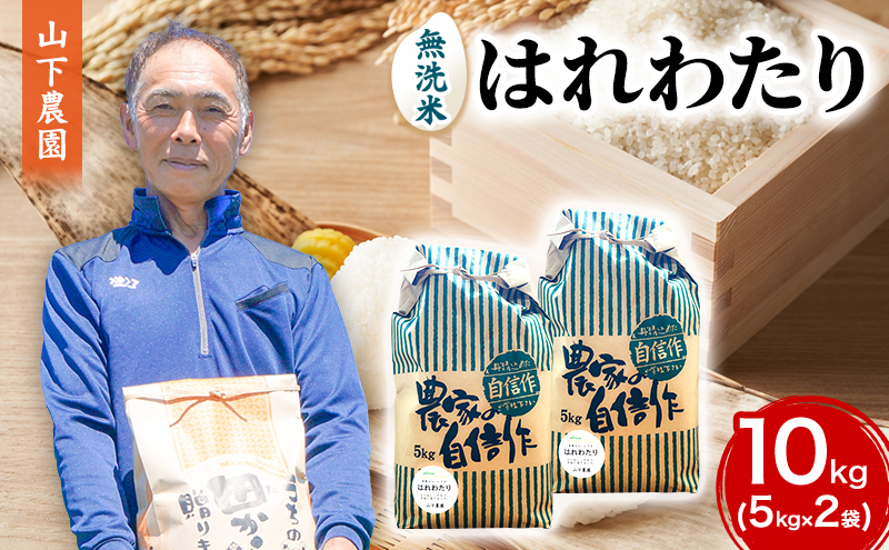 米 令和7年産 はれわたり 無洗米 10kg (5kg×2袋) 白米 こめ お米 おこめ コメ ご飯 ごはん 令和7年 山下農園 青森 青森県 鯵ヶ沢町 