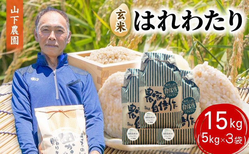 米 令和7年産 はれわたり 玄米 15kg (5kg×3袋) こめ お米 おこめ コメ ご飯 ごはん 令和7年 山下農園 青森 青森県 