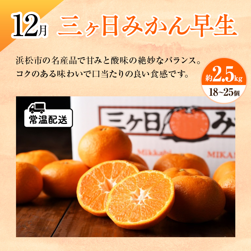 静岡県浜松市のふるさと納税 【2025年11月上旬より発送】浜松市のフルーツ定期便 3回（11月～1月）次郎柿・三ヶ日みかん早生・紅ほっぺ【配送不可：離島】