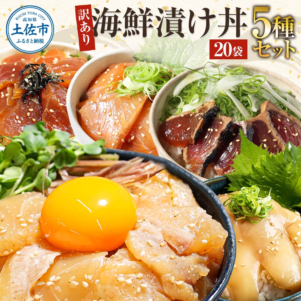 訳あり 海鮮漬け丼 (5種×各4P) セット マグロ 鯛 イカ ブリ 鰹のたたき 漬け丼 海鮮丼 漬け づけ丼 食べくらべ 漬け丼の素 海鮮丼の具 海鮮セット まぐろ いか ぶり 鯛 かつおのたたき 鰹タタキ 訳アリ 不揃い 規格外 わけあり 食べ比べ 海鮮 魚介類 水産加工品 冷凍 食品 保存食 鯛茶漬け 小分け 一人暮らし 簡単 高知 惣菜 22000円