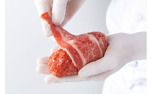 【カネ吉山本】近江牛包みハンバーグ6個（デミソース・ポン酢ソース付き）【Y150W】