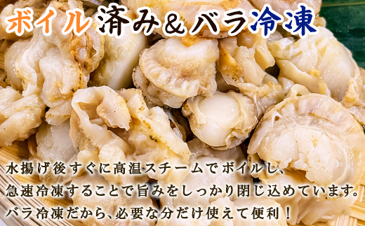 訳あり！不揃いな北海道産 ベビーボイルホタテ 3kg （1kg×3袋） 加熱用 ほたて ホタテ 帆立