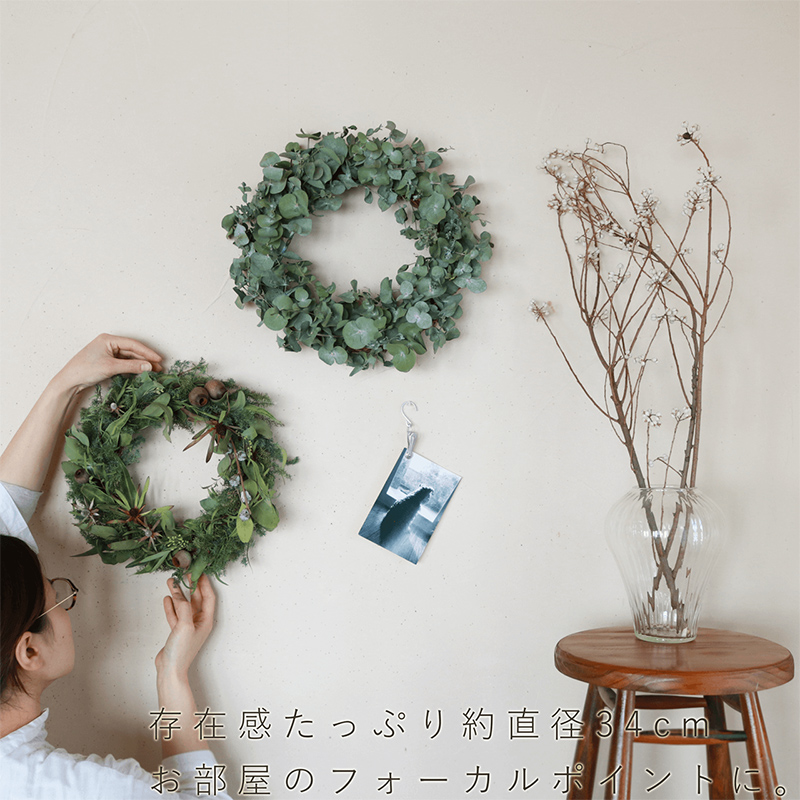 富良野 花七曜 ユーカリのリース◇ ドライフラワーリース 植物