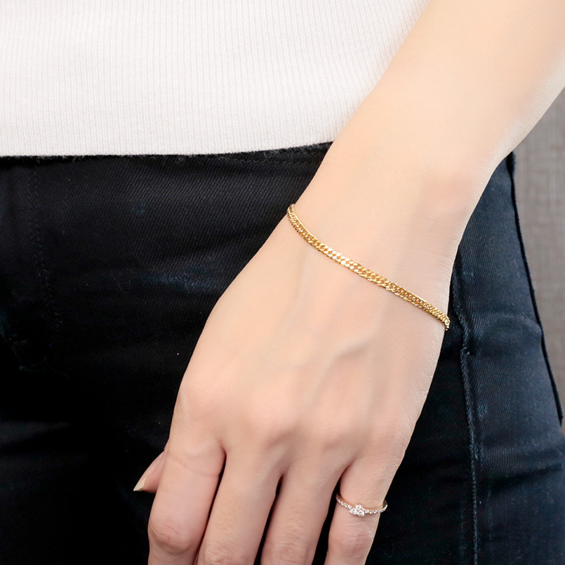 純金 ブレスレット 喜平チェーン 6面ダブル 全長18cm 管理番号