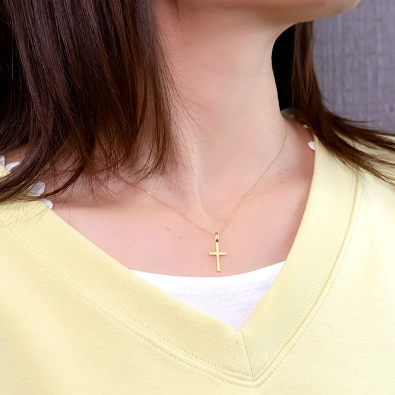 純金 ネックレス クロス 24金 ペンダント ゴールド K24 十字架 k24