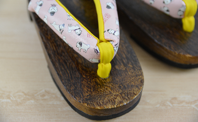 雪丸下駄 子ども用 ピンク 