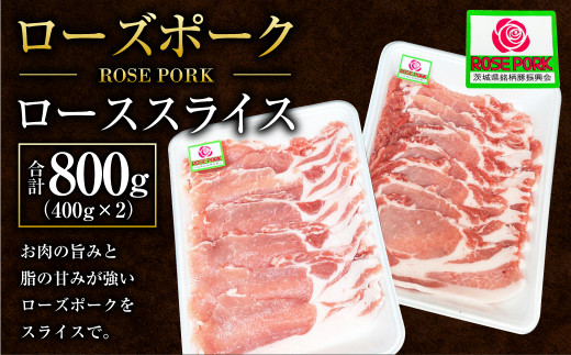 【茨城県守谷市】ローズポーク ローススライス 400g×2パック ※沖縄・離島への配送不可