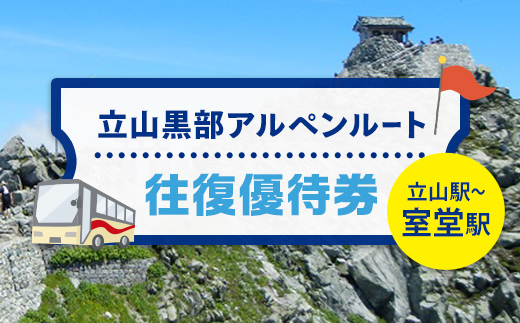 立山黒部アルペンルート ( 立山駅 ～ 室堂駅 ※往復 ) 優待券 立山黒部貫光観光 旅行 券 チケット 体験 トラベル 黒部 富山県 立山町 F6T-779