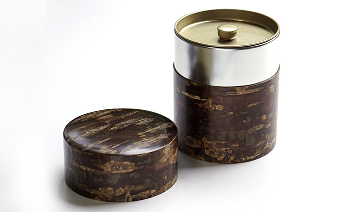 桜皮茶筒と最高峰煎茶と玉露のセット　宇治茶の木谷製茶場 〈 煎茶 玉露 宇治茶 茶 お茶 緑茶 茶葉 お茶葉 最高峰 濃厚 最上級 高級 桜皮 セット 茶筒 保存缶 宇治 〉 加工食品 