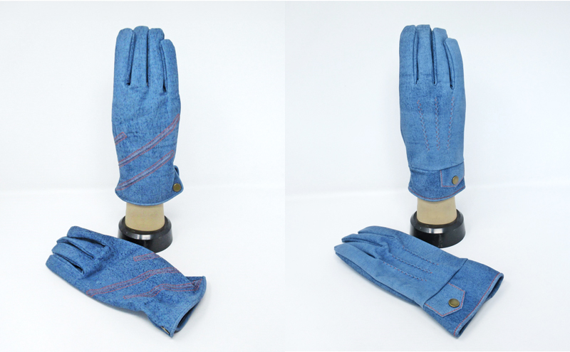 紳士牛革デニム風手袋（1217221　1217321）