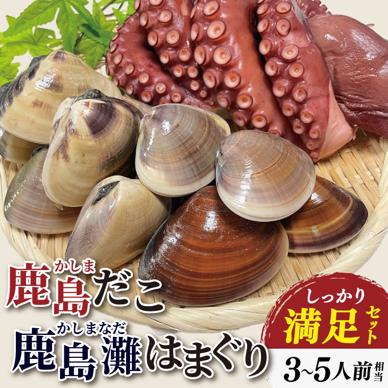 【茨城県鹿嶋市】鹿島だこ 鹿島灘はまぐり 満足セット 3〜5人前相当【たこ タコ 蛸 蛤 ハマグリ 海鮮 新鮮 魚貝 地たこ 刺身 鹿島灘 鹿嶋市 茨城県】(KM-10)
