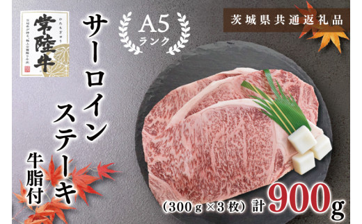 【茨城県鹿嶋市】【茨城県共通返礼品】【常陸牛A5ランク】サーロインステーキ 900g(300g×3枚)(KCK-3)