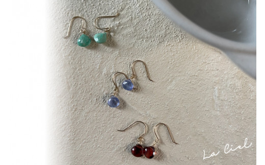 天然石 ローゼンジカービング フックピアス KBD-9-9 天然石のフックピアス ガーネット アクセサリー