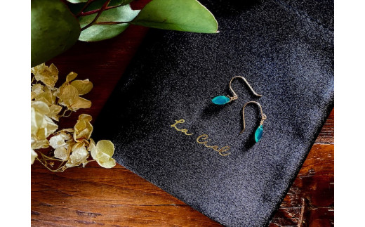 KBD-9-2　天然石のフックピアス グリーンオニキス（グリーン）アクセサリー おしゃれ ピアス 耳飾り ジュエリー シンプル カジュアル ラグジュアリー キラキラ かわいい きれい 茨城 鹿嶋市