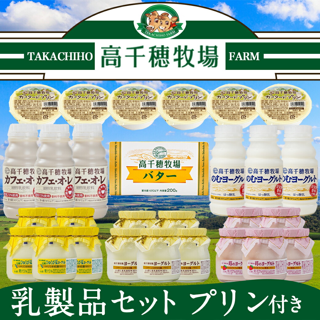 宮崎県都城市のふるさと納税 高千穂牧場乳製品セット(プリン付き)《ご入金翌月の中旬～下旬の水曜日頃出荷》_MJ-1615