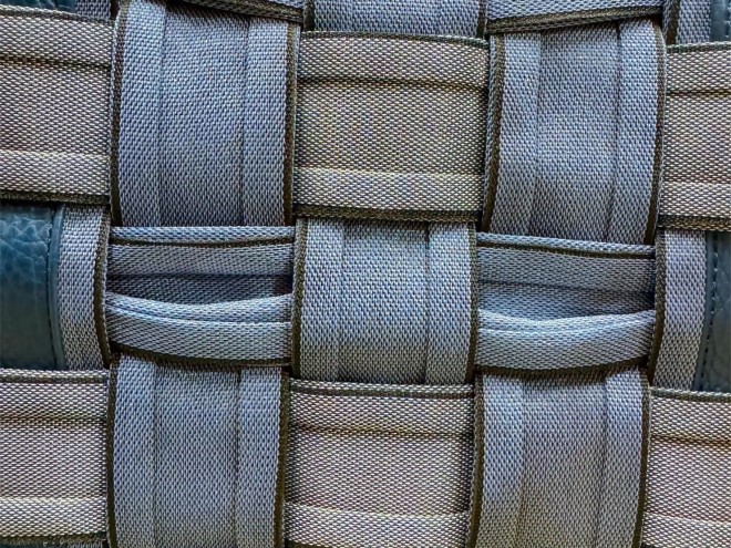 かばん おしゃれ 畳縁手編み バック ブルー×グレー リボン使い ファッション トートバッグ ファッション小物 高級畳縁 軽い オシャレ お出かけ 普段使い 