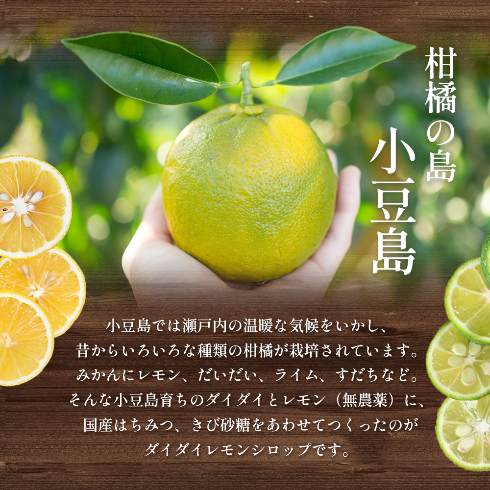 予約商品【 小豆島 】小豆島ダイダイレモンシロップ3本セット 飲料 ドリンク シロップ 柑橘 ダイダイ レモン 檸檬 爽やか ギフト 贈り物 香川 香川県 土庄 土庄町