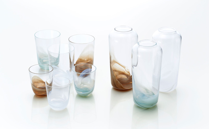 モルビ　フラワーベース（オパールブルーグレー） 