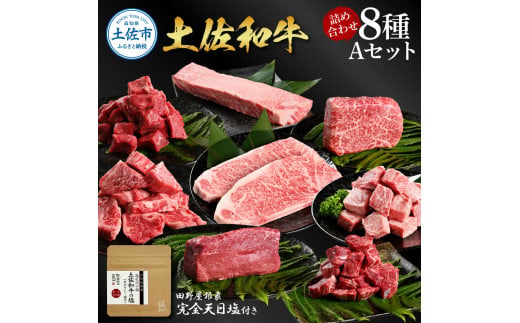 【高知県土佐市】土佐和牛詰め合わせ8種Aセット 長期熟成肉 8種 詰め合わせ セット 田野屋銀象 完全天日塩付き 牛肉 肉 お肉 和牛 国産 牛 赤身 ヒレ カルビ ロース ブロック サーロイン スネ肉 熟成肉