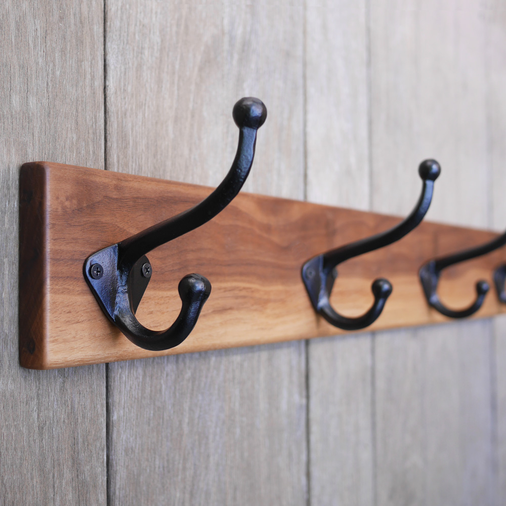 ハンガー 無垢 ウォルナット材 ウォールコートハンガー 70cm ＆ 4連