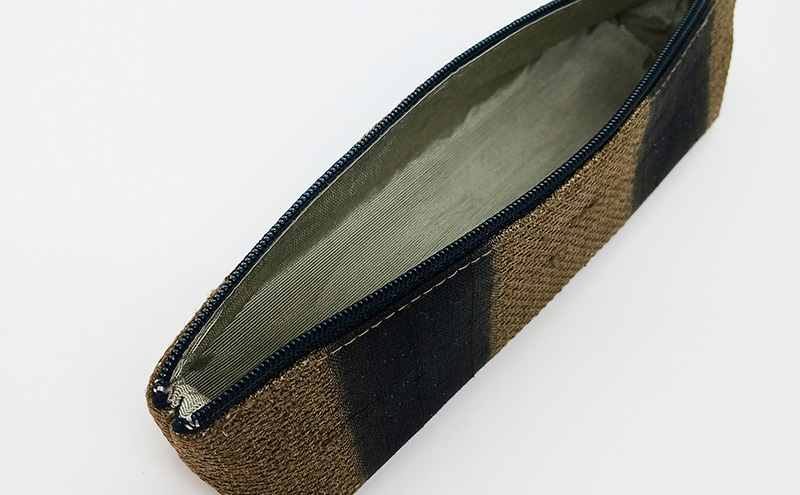 ペンポーチ ぜんまい紬 茶系 雑貨 日用品 文房具 