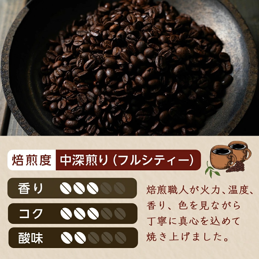 宮崎県都城市のふるさと納税 焙煎職人こだわりのコーヒー【豆】500g 小分けパック(ジッパー・バルブ付) ※中深煎り※ポスト投函≪みやこんじょ特急便≫_LC-3302-Q