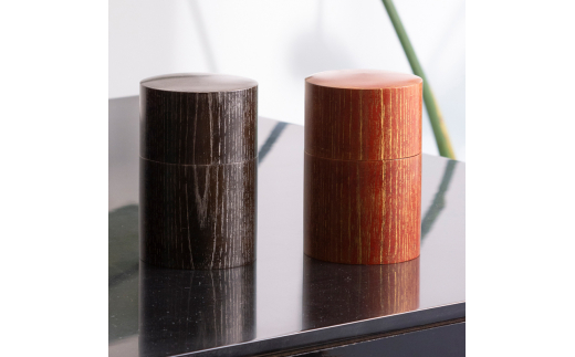 山中塗 嘉匠菴 欅 共木茶筒 赤摺 ＧＯＬＤ 復興　震災　コロナ【能登半島地震復興支援】 北陸新幹線 F6P-0203