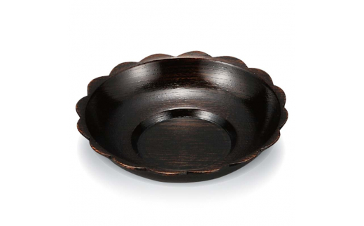 欅 3.0 輪花茶托 黒摺 5枚組 花びら型 天然木 茶托 セット 化粧箱 轆轤挽き 漆器 父の日 母の日 敬老の日 ギフト 伝統工芸 工芸品 国産 日本製 復興 震災 コロナ 能登半島地震復興支援 北陸新幹線 F6P-0780