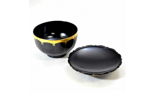 高級品 山中塗 王朝椀 金箔 5客揃 木箱入り 5個 セット 天然木 木製 煮物椀 椀 器 漆塗り 轆轤挽き 漆器 伝統工芸 工芸品 国産 日本製      贈り物 復興 震災 コロナ 能登半島地震復興支援 北陸新幹線 F6P-0860