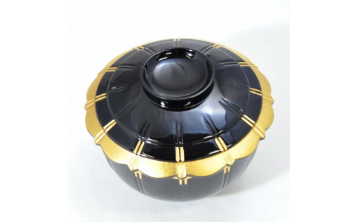 高級品 山中塗 王朝椀 金箔 5客揃 木箱入り 5個 セット 天然木 木製 煮物椀 椀 器 漆塗り 轆轤挽き 漆器 伝統工芸 工芸品 国産 日本製      贈り物 復興 震災 コロナ 能登半島地震復興支援 北陸新幹線 F6P-0860