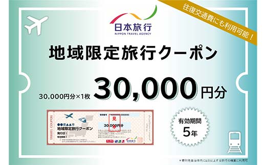 日本旅行 地域限定旅行クーポン 30,000円分 旅行 クーポン 利用券 チケット 旅行クーポン 宿泊 宿 旅館 ホテル レジャー 体験 交通 観光 トラベル 加賀市 復興 震災 コロナ 能登半島地震復興支援 北陸新幹線 F6P-1019