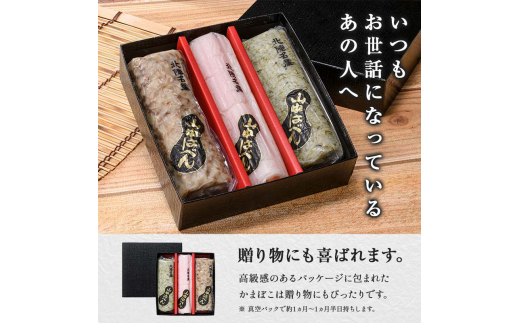 山中名物 蒲鉾詰め合わせ 3種×各1本 かまぼこ 食べ比べ セット 詰合せ 蒲鉾 カニ風味梅花 牛肉半月 サーモン巻き おかず おつまみ 肴 練り物  グルメ 食品 復興 震災 コロナ 能登半島地震復興支援 北陸新幹線 F6P-2810