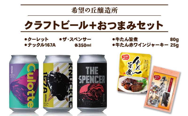 【特別寄附額】クラフトビール 3種 ＆ おつまみ 2種 飲み比べ セット 利久 ビール 地ビール 牛タン 個包装 贈答 贈答用 贈答品 ギフト プレゼント 化粧箱 お酒 酒 アルコール 惣菜 おかず つまみ 利久牛タン ジャーキー 冷蔵 冷蔵配送 宮城 宮城県 岩沼市