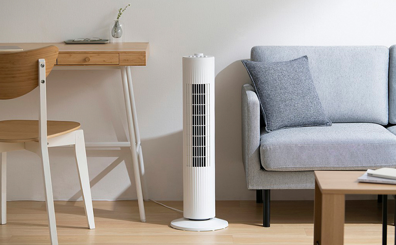 スリムタワーファン ホワイト 扇風機 空気清浄機 おしゃれ smaly 充電式 スリムファン タワーファン コードレス タワー型