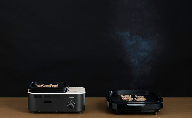 カセットコンロ 減煙 焼肉 減煙焼肉カセットコンロ IGC-GY1-H チャコール アイリスオーヤマ  卓上 コンロ カセットボンベ ガス 煙が少ない 防災 備蓄 停電 食欲の秋特集 