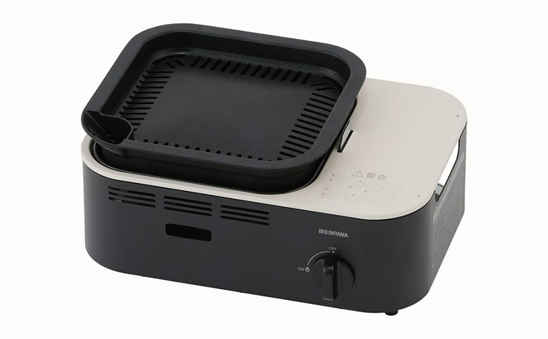 カセットコンロ 減煙 焼肉 減煙焼肉カセットコンロ IGC-GY1-H チャコール アイリスオーヤマ  卓上 コンロ カセットボンベ ガス 煙が少ない 防災 備蓄 停電 食欲の秋特集 