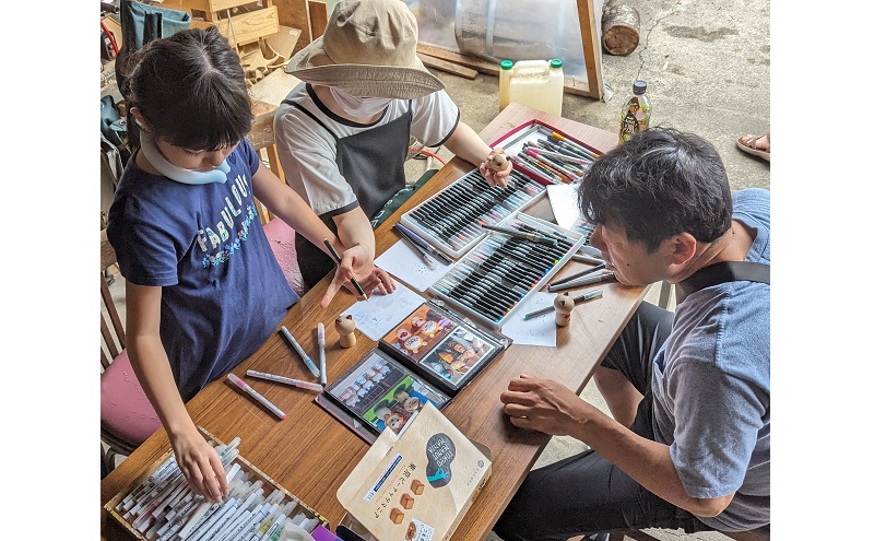 にゃんこけしの絵付け体験 2名様分チケット（オリジナルにゃんこけしを作ろう！） ねこ 猫 ネコ 