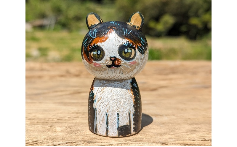 にゃんこけしの絵付け体験 2名様分チケット（オリジナルにゃんこけしを作ろう！） ねこ 猫 ネコ 
