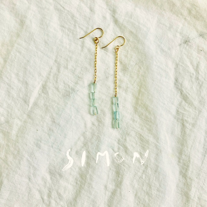 ピアス ice blue K14gf ロング チェーン