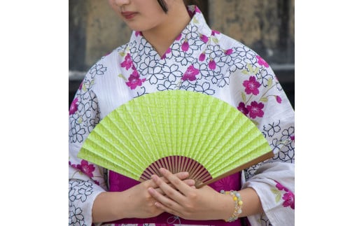 土佐和紙 扇子Ori 七宝えんどう 布製扇子袋 桐箱付き