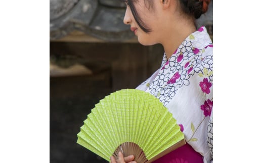 土佐和紙 扇子Ori 七宝えんどう 布製扇子袋 桐箱付き